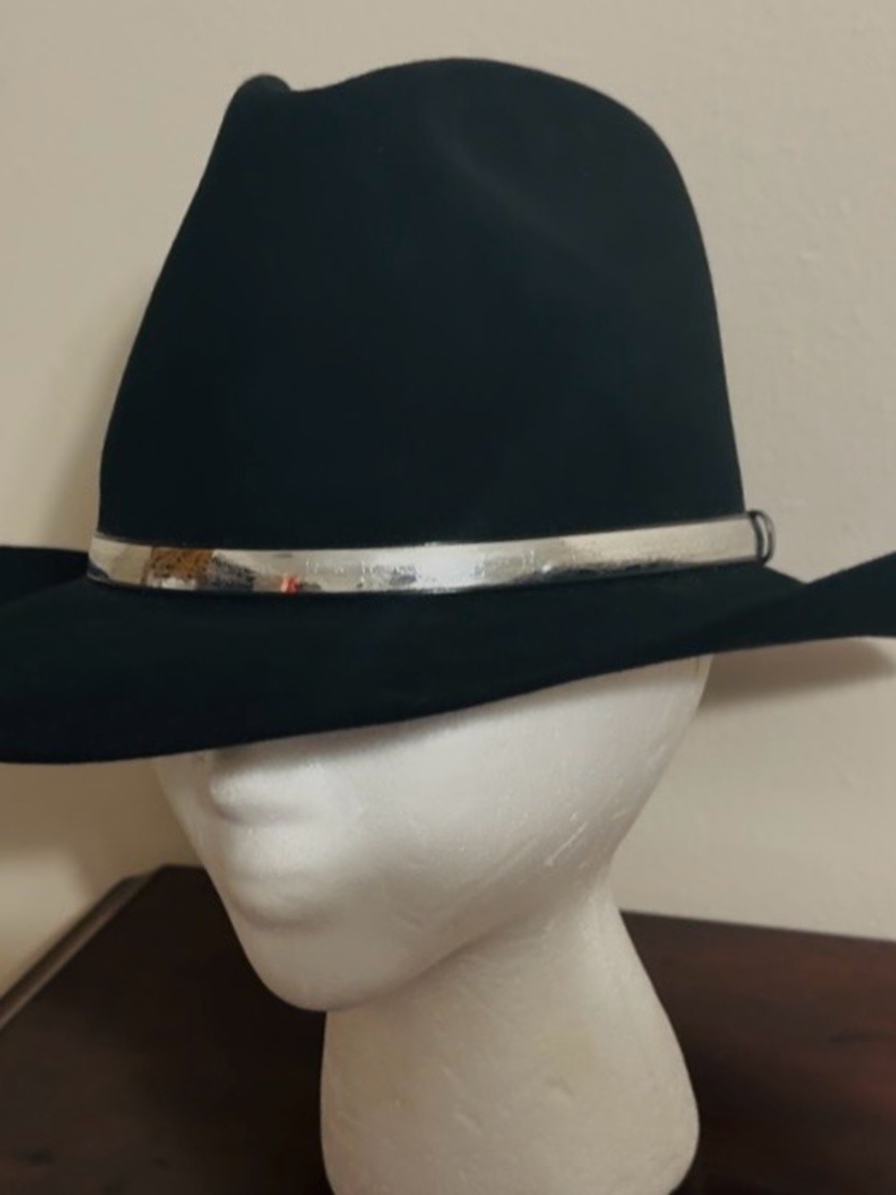 Vintage Resistol Beaver fur felt blk cowboy hat, 7-1/8